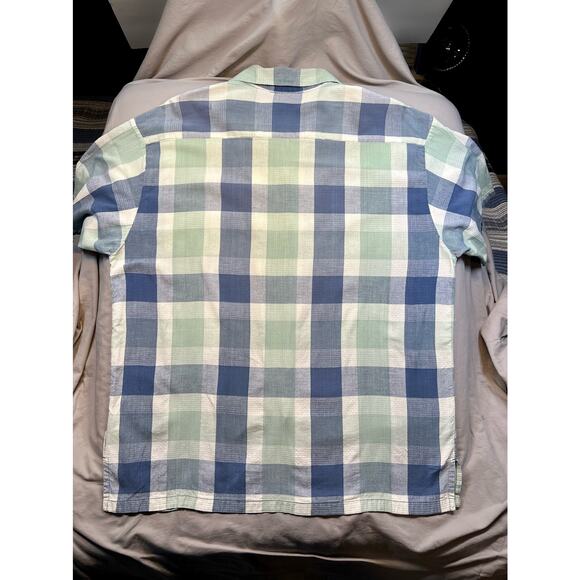 Gotcha Custom Original Button Up Shirt 100% Cotton Men L Blue Green Beach Surfer - Picture 8 of 10